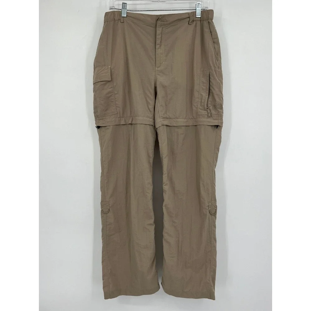 The North Face Womens Tan Convertible Zip Off Hiking‎ Cargo Pants Size L Regular